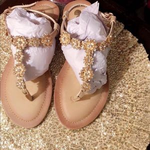 GC rhinestone’s sandals NWOT